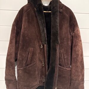 Chocolate brown suede jacket